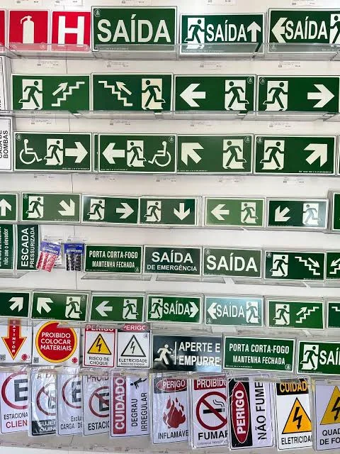Placas de sinalização incêndio